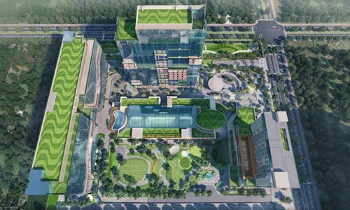 Aerial view of CRC The Flagship campus