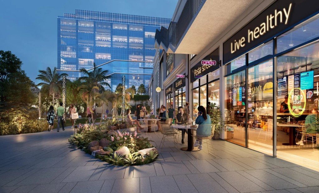 Evening F&B and retail walkway